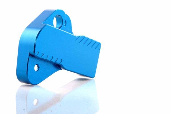 AXS PowerParts Custom TPS Sensor Protection Cover. Anodized Blue color