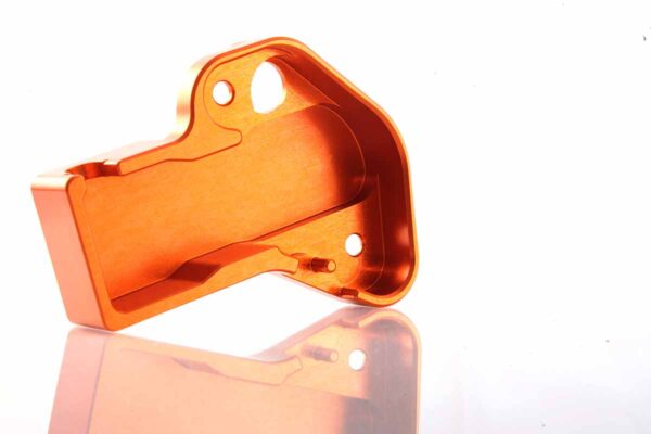 AXS PowerParts Custom TPS Sensor Protection Cover. Anodized Aluminium, Orange Color