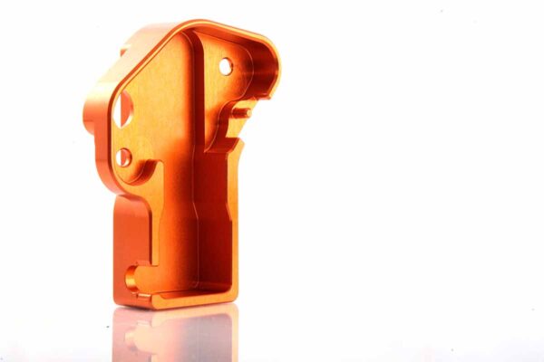 AXS PowerParts Custom TPS Sensor Protection Cover. Anodized Aluminium, Orange Color