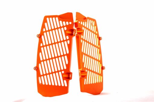 KTM Husqvarna GasGas 2 Stroke Billet Heavy Duty Radiator Guards Protection Cover Hard anodized Orange