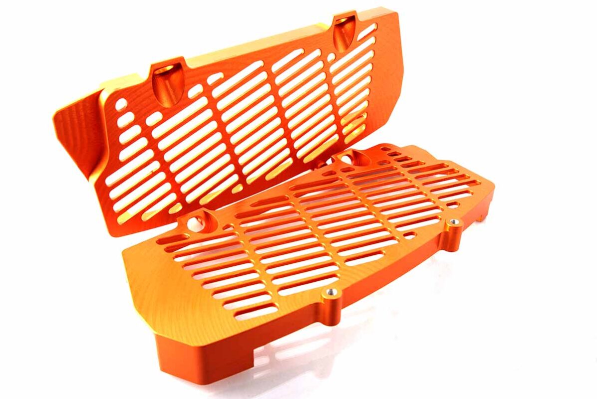 KTM Husqvarna GasGas 2 Stroke Billet Heavy Duty Radiator Guards Protection Cover Hard anodized Orange