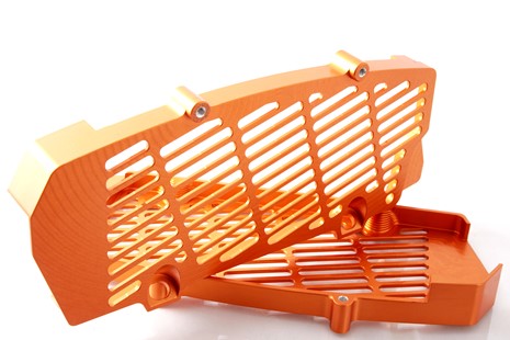 KTM Husqvarna GasGas 2 Stroke Billet Heavy Duty Radiator Guards Protection Cover Hard anodized Orange