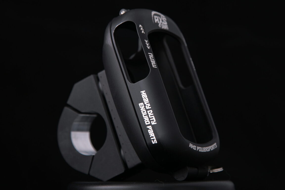 Enduro bike Garmin Etrex heavy duty handlebar mount. Billet Aluminum Anodized Grey for extreme use. Vibration dampening system