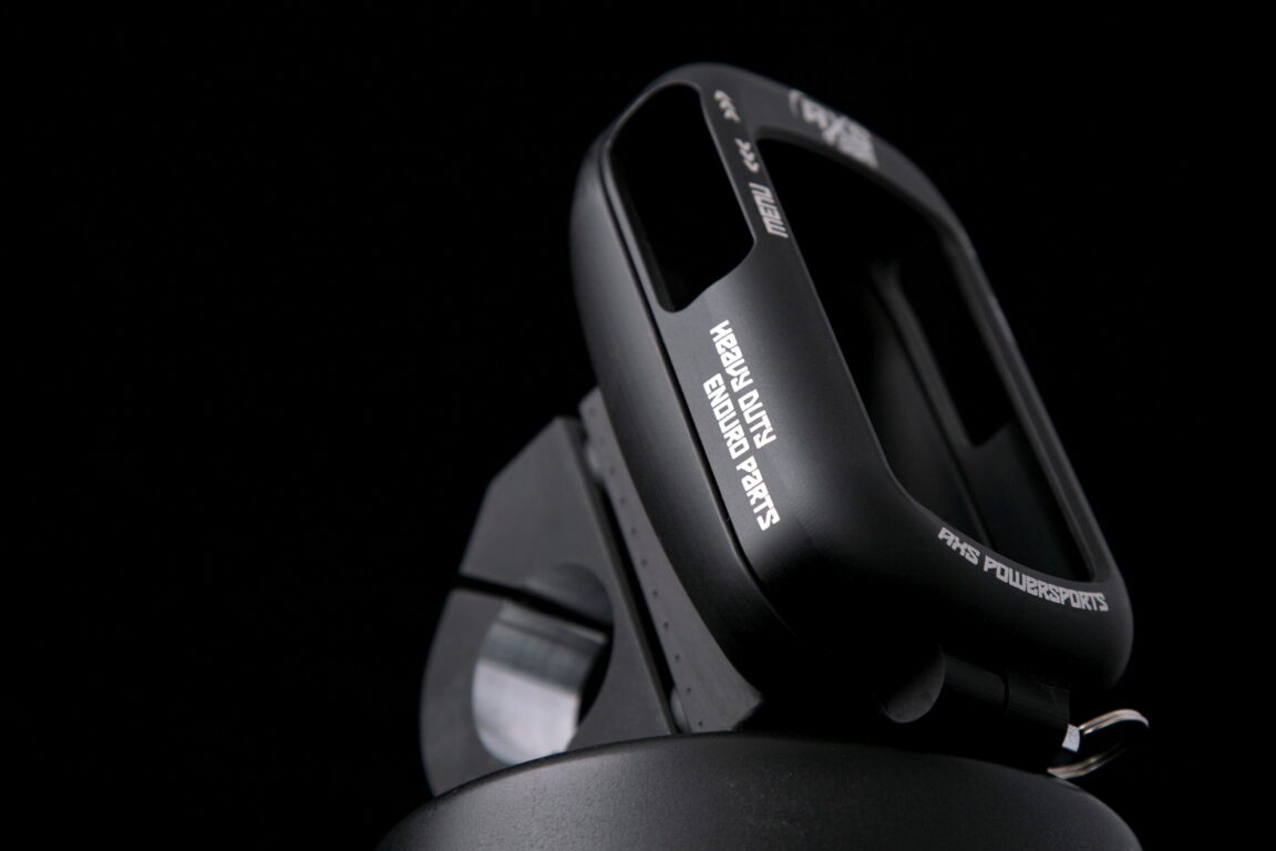 Enduro bike Garmin Etrex heavy duty handlebar mount. Billet Aluminum Anodized Grey for extreme use. Vibration dampening system