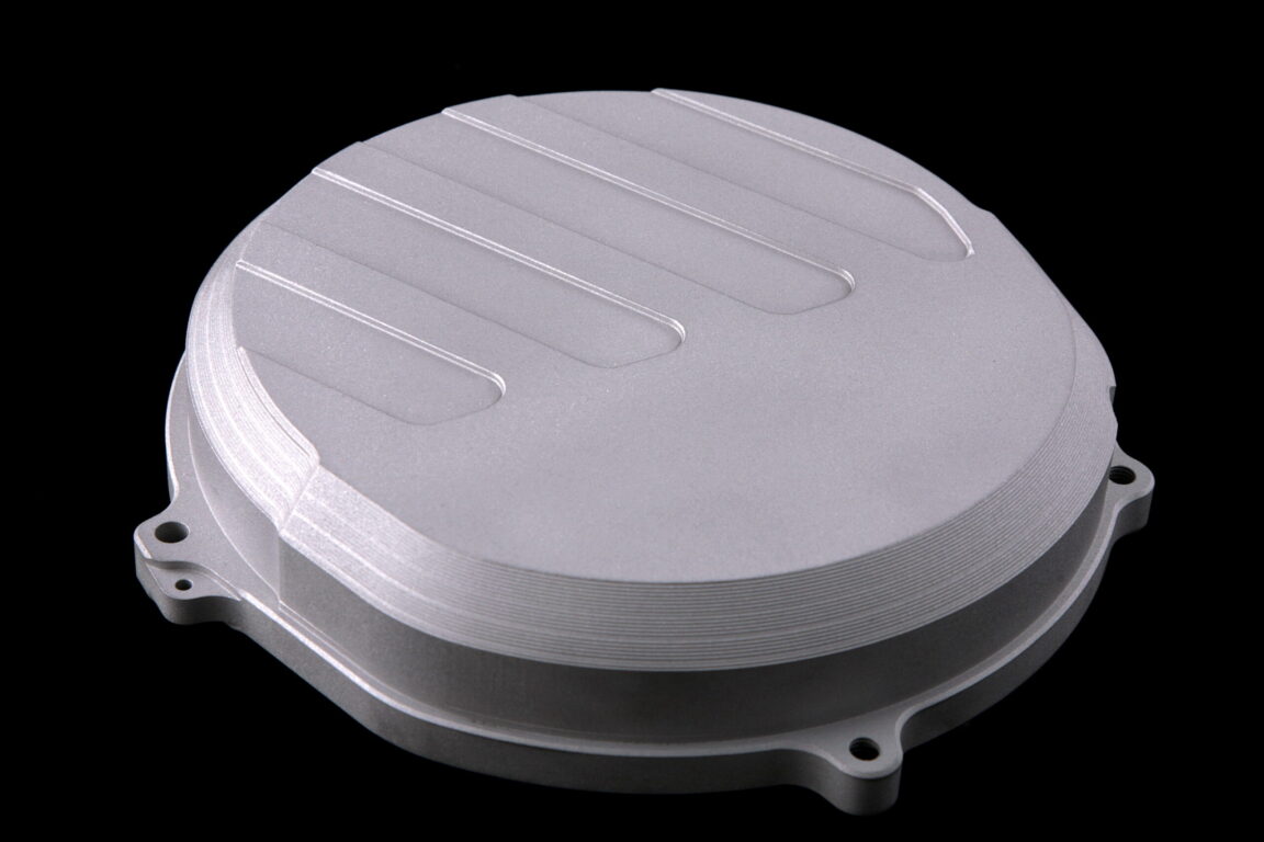 Beta 300 Billet Aluminium Clutch Cover. CNC Milled from an aluminum block, uses the OEM screws